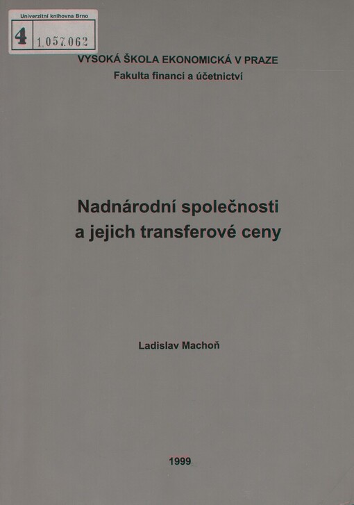 Nadnárodní společnosti a jejich transferové ceny