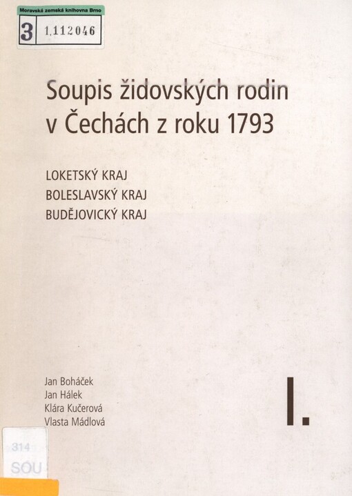 Soupis židovských rodin v Čechách z roku 1793