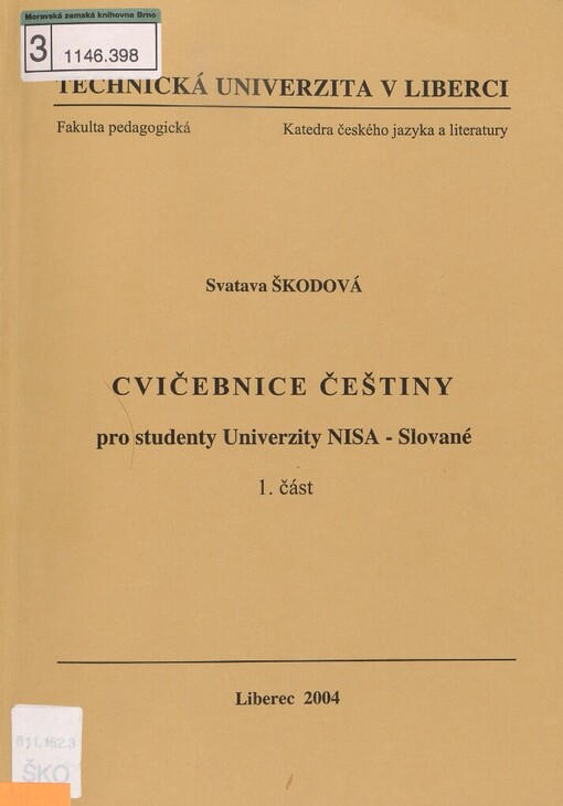 Cvičebnice češtiny pro studenty Univerzity NISA - Slované