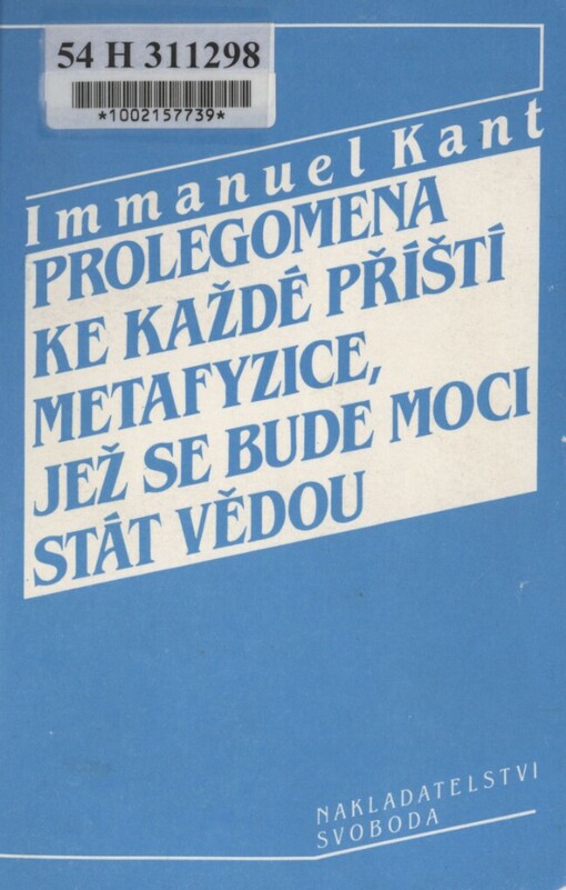 Prolegomena ke každé příští metafyzice, jež se bude moci stát vědou