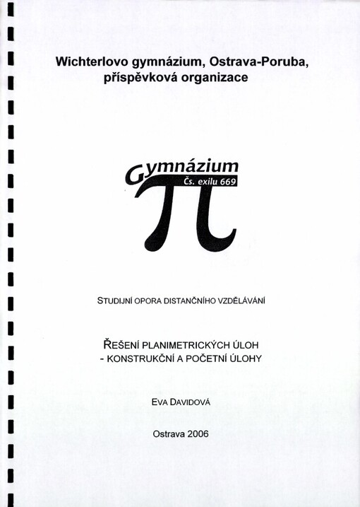 Řešení planimetrických úloh - konstrukční a početní úlohy