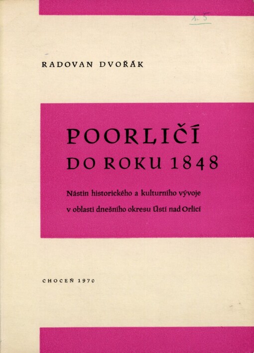Poorličí do roku 1848 :nástin historického a kulturního vývoje v oblasti dnešního okresu Ústí nad Orlicí