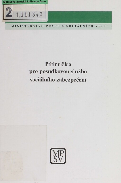 Příručka pro posudkovou službu sociálního zabezpečení