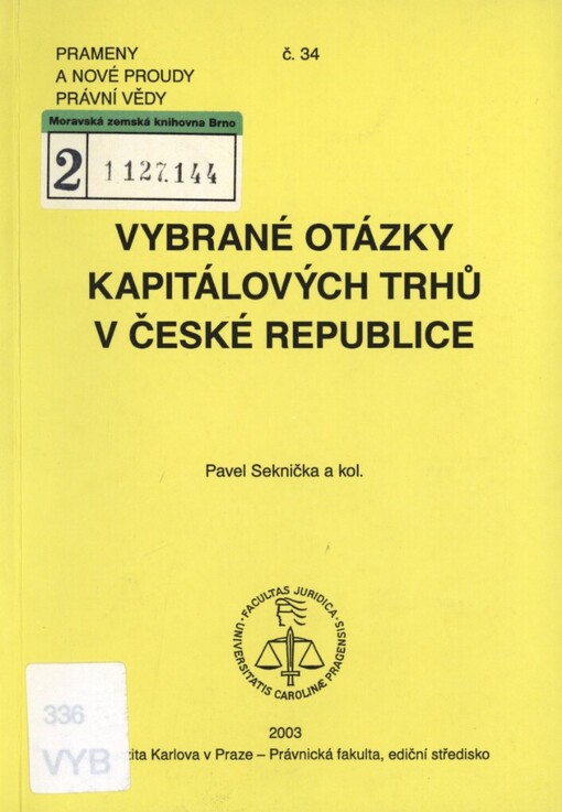 Vybrané otázky kapitálových trhů v České republice