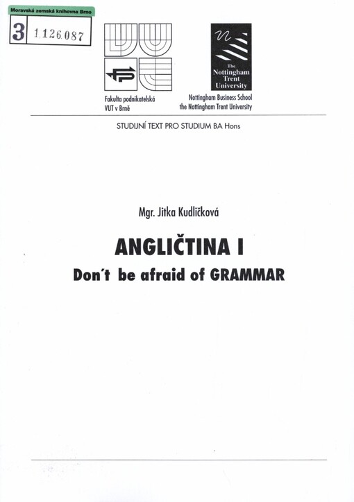 Angličtina I: don't be afraid of grammar