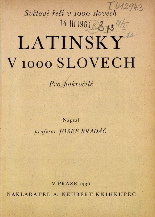 Latinsky v 1000 slovech: Pro pokročilé