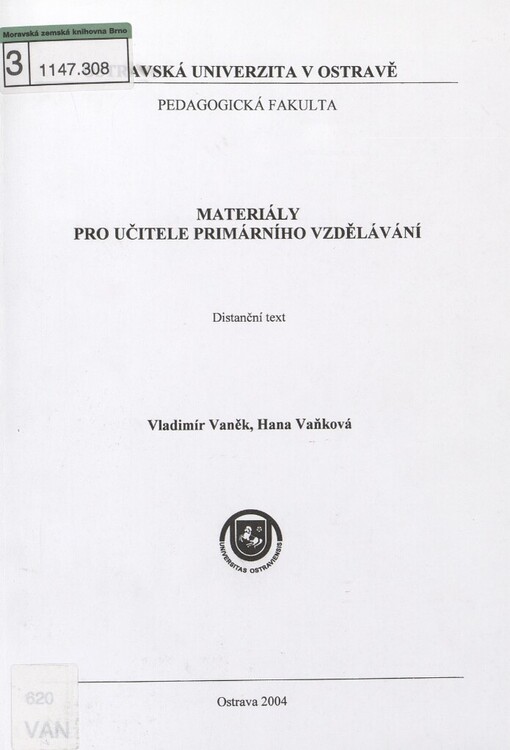 Materiály pro učitele primárního vzdělávání: distanční text
