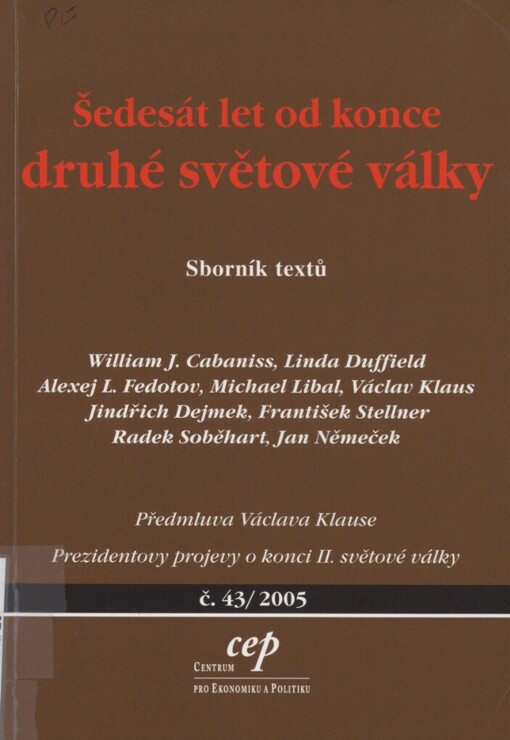 Šedesát let od konce druhé světové války: sborník textů