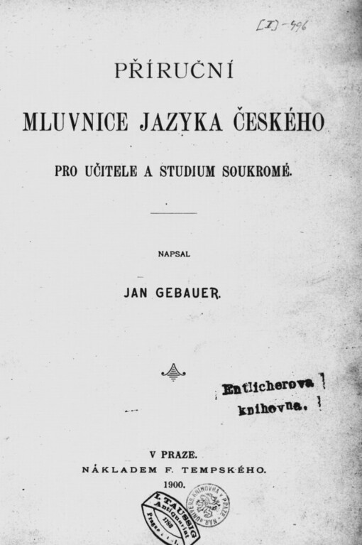 Příruční mluvnice jazyka českého pro učitele a studium soukromé