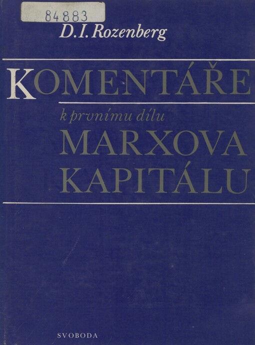 Komentáře k prvnímu dílu Marxova Kapitálu