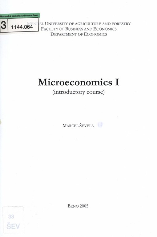 Microeconomics I: (introductory course)