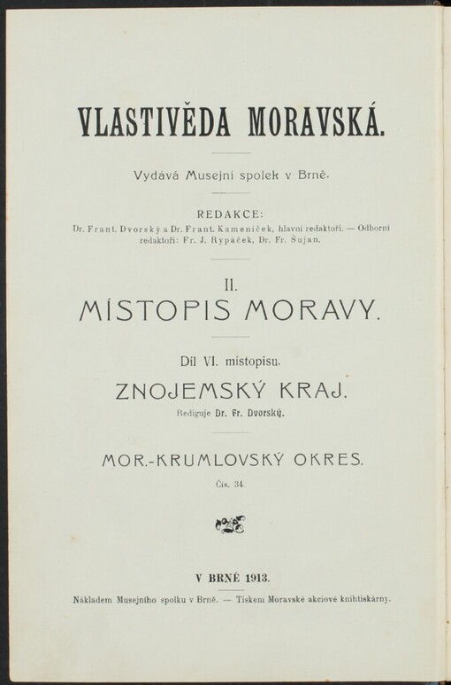 Vlastivěda moravská.