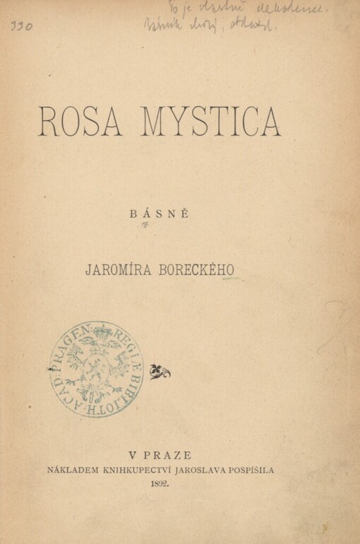 Rosa mystica :básně Jaromíra Boreckého