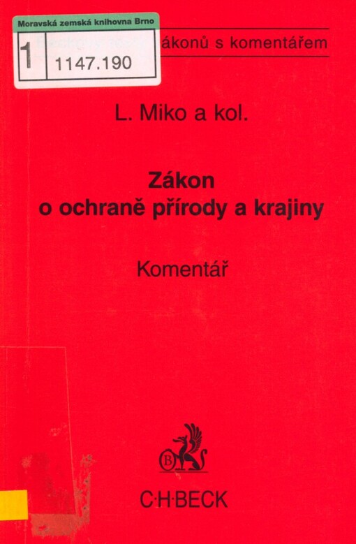 Zákon o ochraně přírody a krajiny: komentář