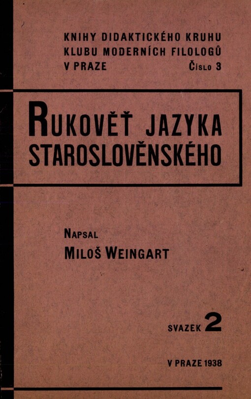 Rukověť jazyka staroslověnského