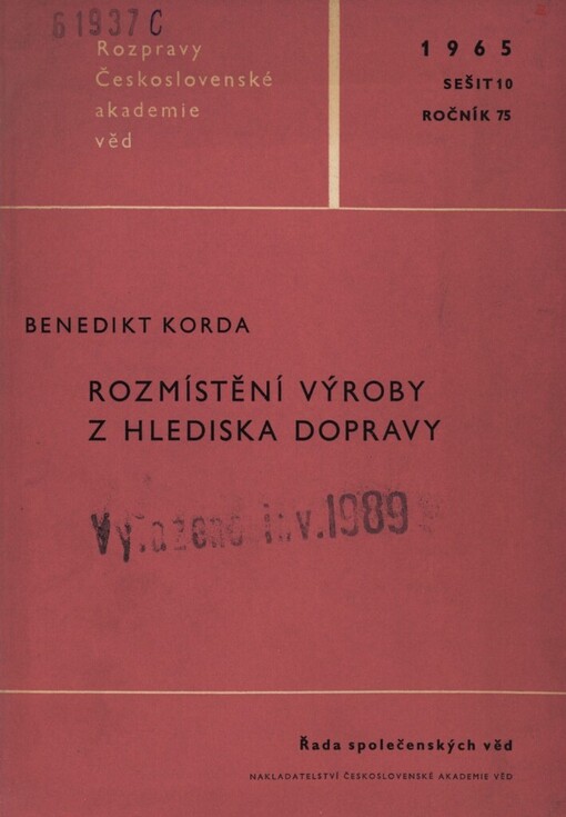 Rozmístění výroby z hlediska dopravy