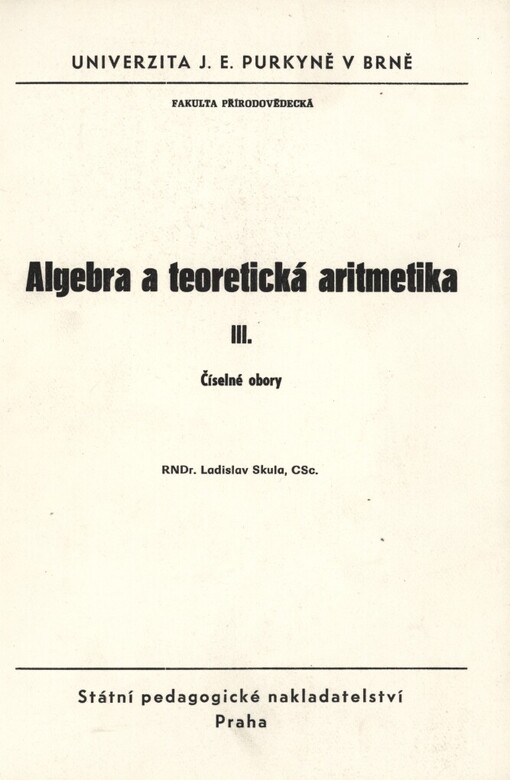 Algebra a teoretická aritmetika