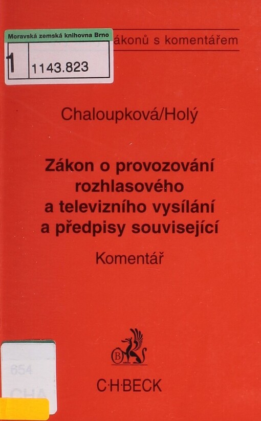 Zákon o provozování rozhlasového a televizního vysílání a předpisy související: komentář