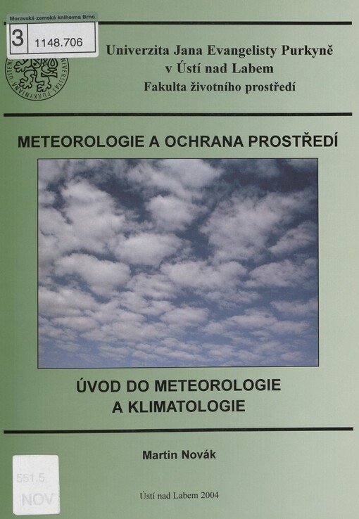 Meteorologie a ochrana prostředí: úvod do meteorologie a klimatologie
