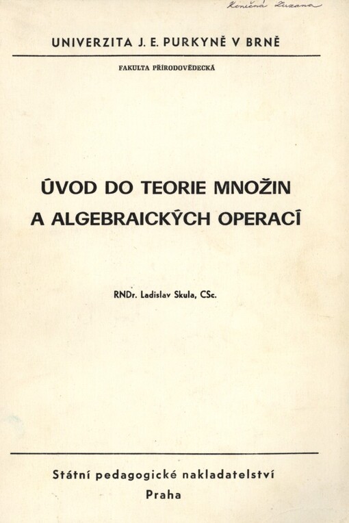 Úvod do teorie množin a algebraických operací