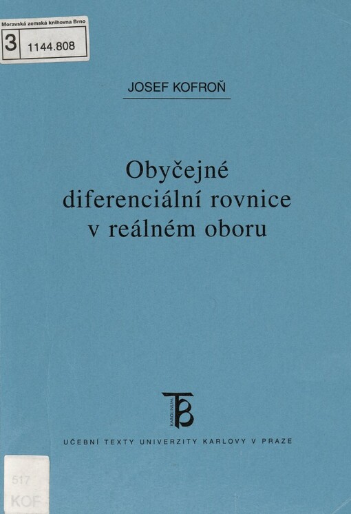 Obyčejné diferenciální rovnice v reálném oboru