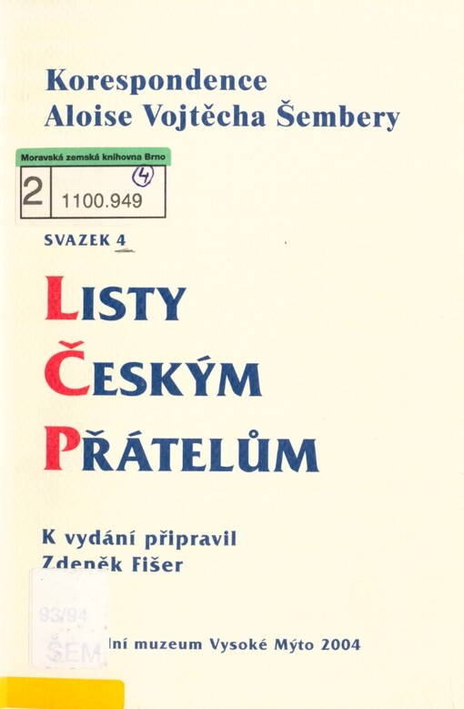 Korespondence Aloise Vojtěcha Šembery