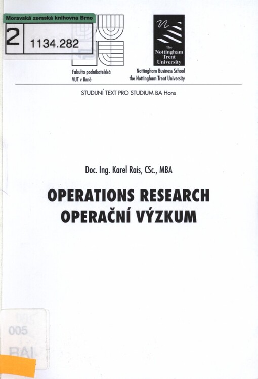 Operations research =Operační výzkum
