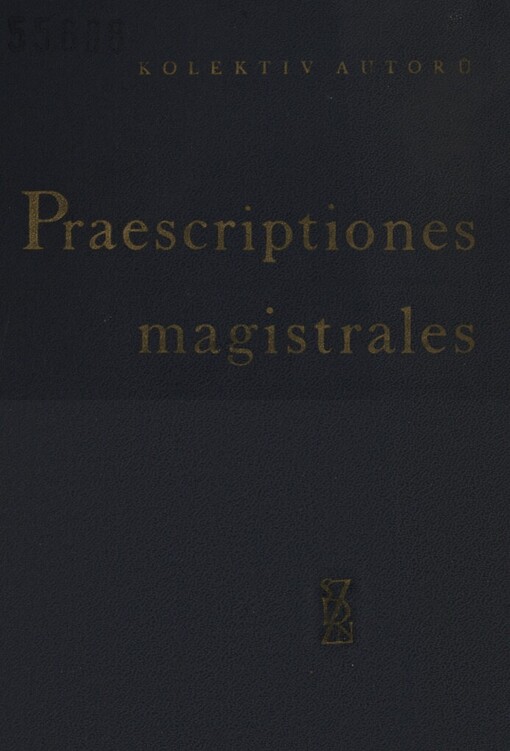 Praescriptiones magistrales, 1. vyd.