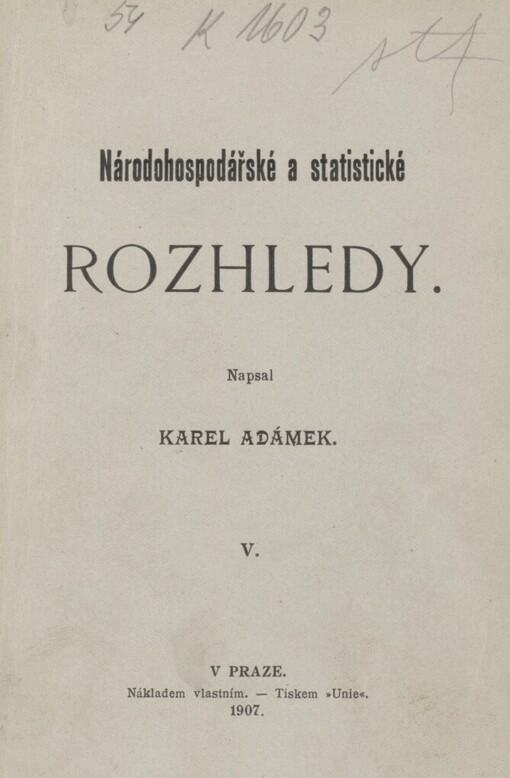 Národohospodářské a statistické rozhledy