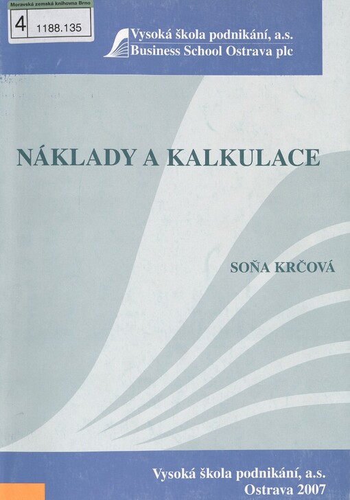 Náklady a kalkulace