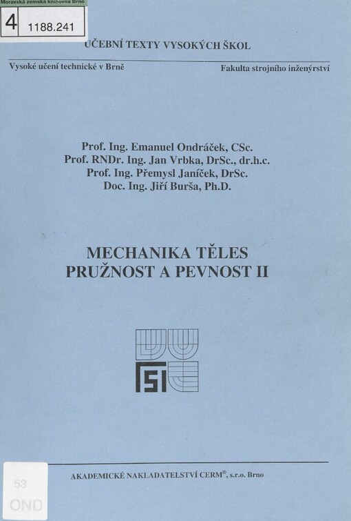 Mechanika těles: pružnost a pevnost II