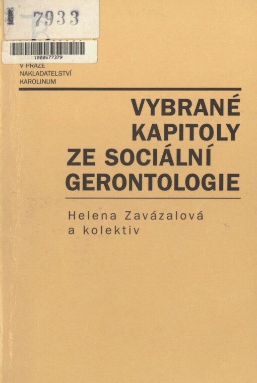 Vybrané kapitoly ze sociální gerontologie