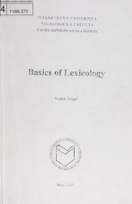 Basics of lexicology