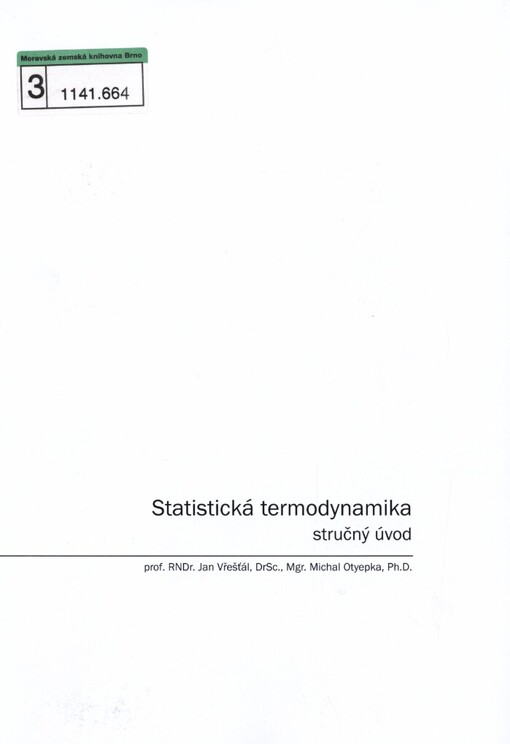 Statistická termodynamika: stručný úvod