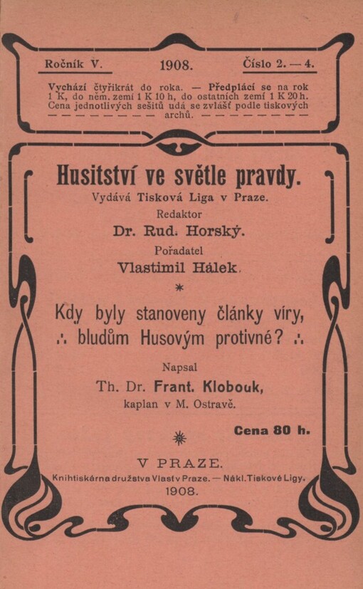 Kdy byly stanoveny články víry, bludům Husovým protivné?