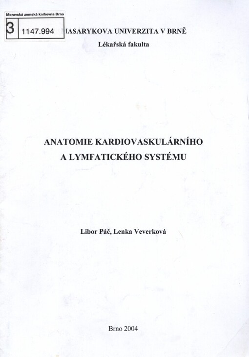 Anatomie kardiovaskulárního a lymfatického systému