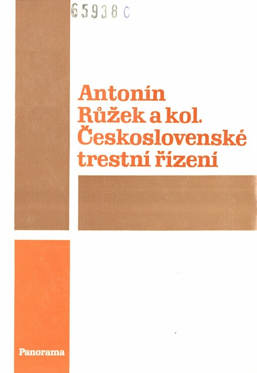 Československé trestní řízení: vysokoškolská učebnice pro právnické fakulty