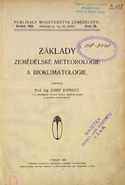 Základy zemědělské meteorologie a bioklimatologie