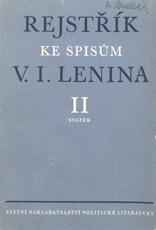 Rejstřík ke Spisům V.I. Lenina.2. [část]