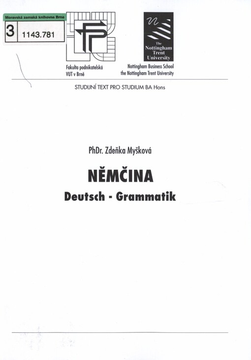 Němčina: Deutsch - Grammatik
