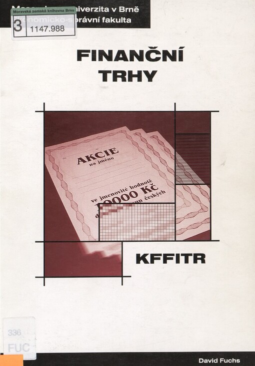 Finanční trhy: distanční studijní opora