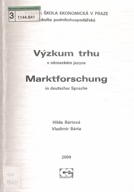 Výzkum trhu v německém jazyce =Marktforschung in deutscher Sprache