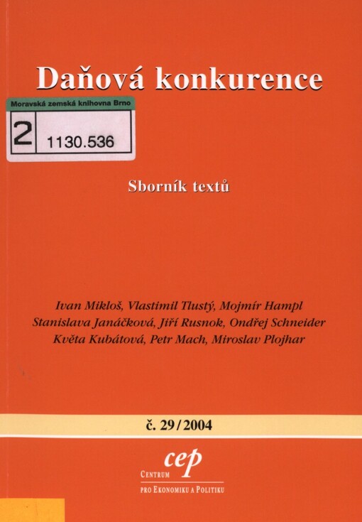 Daňová konkurence: sborník textů