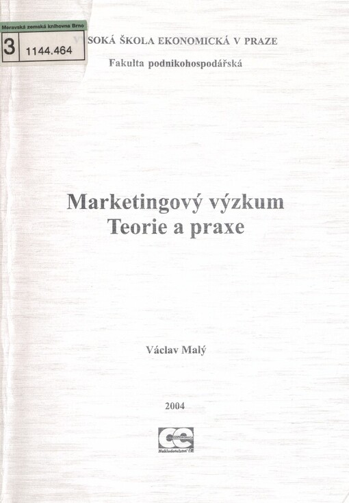 Marketingový výzkum :teorie a praxe