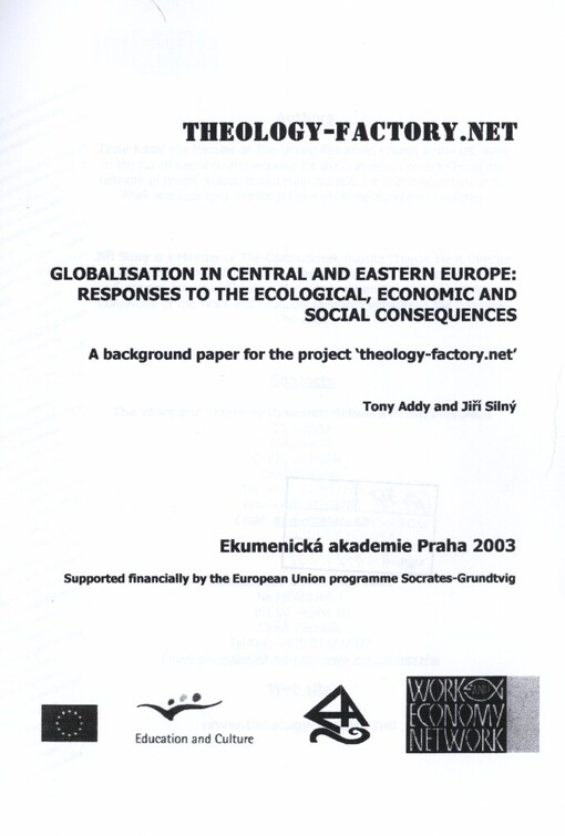 Globalisation in Central and Eastern Europe: responses to the ecological, economic and social consequences :a background paper for the project 