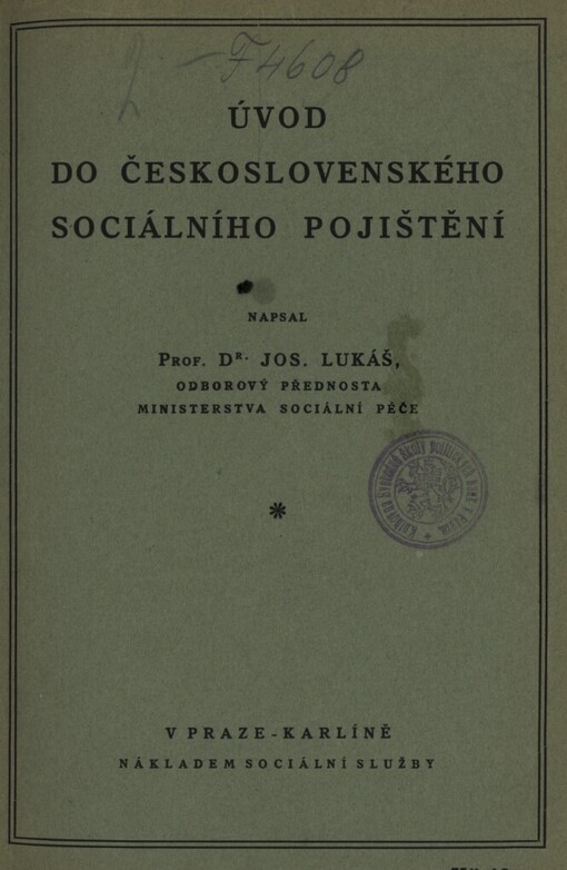Úvod do československého sociálního pojištění