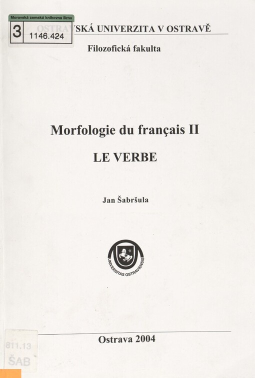 Morfologie du français II - le verbe