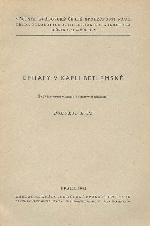 Epitafy v kapli Betlémské
