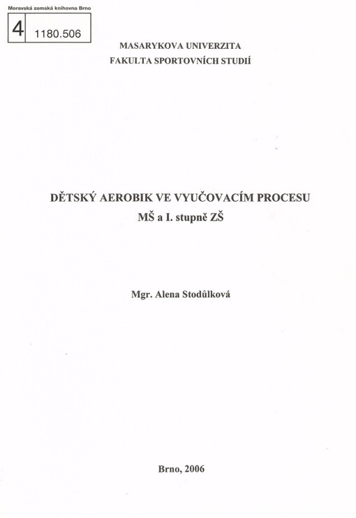 Dětský aerobik ve vyučovacím procesu MŠ a I. stupně ZŠ
