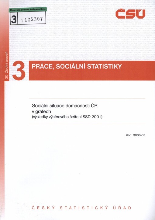 Sociální situace domácností ČR v grafech: (výsledky výběrového šetření SSD 2001)